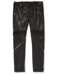 Pantalon chino en cuir noir Belstaff