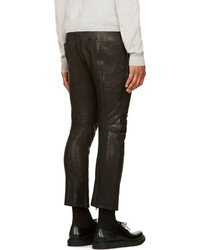 Pantalon chino en cuir noir Haider Ackermann