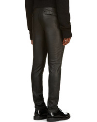 Pantalon chino en cuir noir CNC Costume National