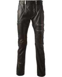 Pantalon chino en cuir noir Diesel
