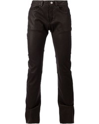 Pantalon chino en cuir noir Drome