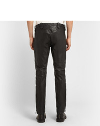 Pantalon chino en cuir noir Belstaff