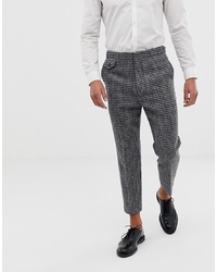 Pantalon chino en laine à carreaux gris foncé ASOS DESIGN