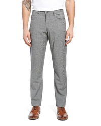 Pantalon chino en laine à carreaux gris