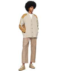 Pantalon chino en laine à carreaux marron clair Rito Structure