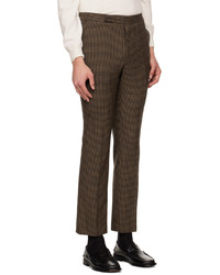 Pantalon chino en laine à carreaux marron foncé Paul Smith