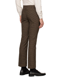 Pantalon chino en laine à carreaux marron foncé Paul Smith