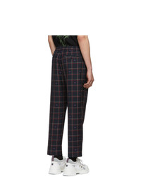 Pantalon chino en laine à carreaux noir Gucci