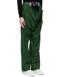 Pantalon chino en laine à carreaux vert foncé Vivienne Westwood