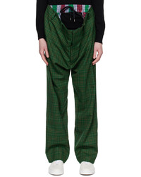 Pantalon chino en laine à carreaux vert foncé Vivienne Westwood