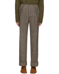 Pantalon chino en laine à chevrons gris Acne Studios
