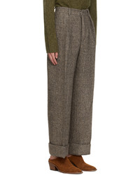 Pantalon chino en laine à chevrons gris Acne Studios