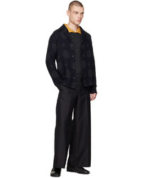 Pantalon chino en laine à chevrons noir SASQUATCHfabrix.