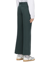 Pantalon chino en laine à chevrons vert foncé MM6 MAISON MARGIELA