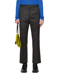 Pantalon chino en laine à rayures verticales gris foncé Acne Studios