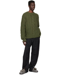 Pantalon chino en laine à rayures verticales gris foncé Simone Rocha