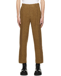 Pantalon chino en laine à rayures verticales moutarde Solid Homme