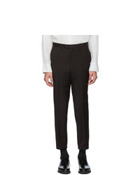 Pantalon chino en laine à rayures verticales noir