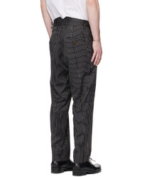 Pantalon chino en laine à rayures verticales noir Vivienne Westwood