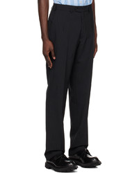 Pantalon chino en laine à rayures verticales noir PALMER
