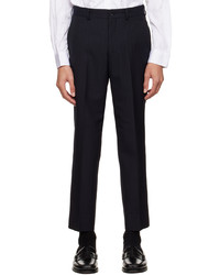 Pantalon chino en laine à rayures verticales noir Comme des Garcons Homme Deux