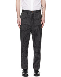 Pantalon chino en laine à rayures verticales noir Vivienne Westwood
