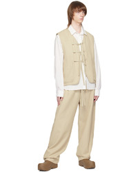 Pantalon chino en laine beige HGBB STUDIO