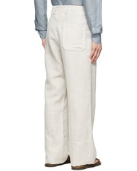 Pantalon chino en laine beige Ermenegildo Zegna Couture