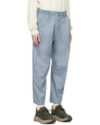 Pantalon chino en laine bleu clair Fumito Ganryu