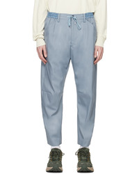 Pantalon chino en laine bleu clair Fumito Ganryu