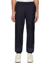 Pantalon chino en laine bleu marine Alexander McQueen