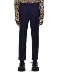 Pantalon chino en laine bleu marine Balmain