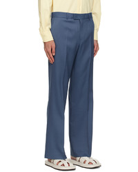 Pantalon chino en laine bleu marine Recto