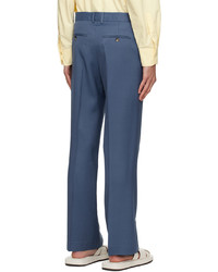 Pantalon chino en laine bleu marine Recto