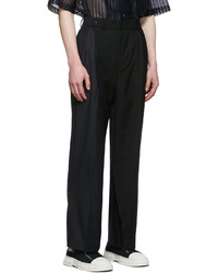 Pantalon chino en laine bleu marine Feng Chen Wang