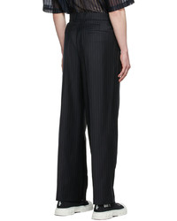 Pantalon chino en laine bleu marine Feng Chen Wang