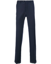 Pantalon chino en laine bleu marine Brioni