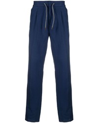 Pantalon chino en laine bleu marine Brunello Cucinelli