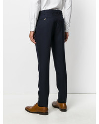 Pantalon chino en laine bleu marine Pt01