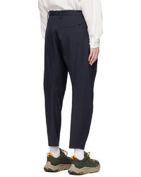 Pantalon chino en laine bleu marine Fumito Ganryu