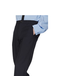 Pantalon chino en laine bleu marine Marni
