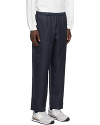 Pantalon chino en laine bleu marine Meta Campania Collective Sagl