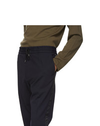 Pantalon chino en laine bleu marine Hugo