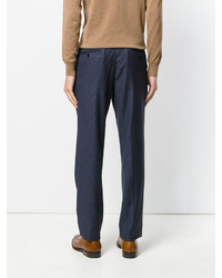 Pantalon chino en laine bleu marine Brioni