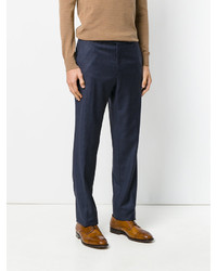 Pantalon chino en laine bleu marine Brioni