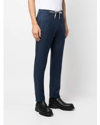 Pantalon chino en laine bleu marine Canali