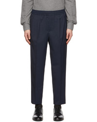 Pantalon chino en laine bleu marine Zegna