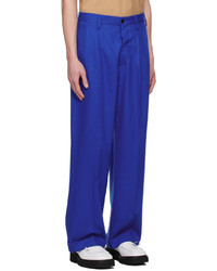 Pantalon chino en laine bleu Marni