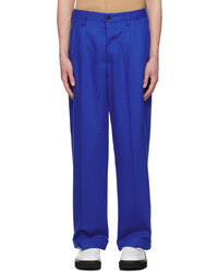 Pantalon chino en laine bleu Marni