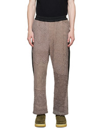 Pantalon chino en laine brodé marron